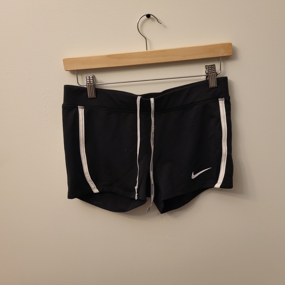Nike Women's Black and White Athletic Shorts